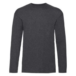 Koszulka Z Długim Rękawem Dla Dorosłych Unisex Valueweight Polycotton. Szare bluzki damskie fruit of the loom, s, bez wzorów, sportowe, bez kołnierzyka, bez ramiączek. Za 58.99 zł.