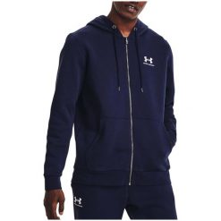 Bluza Under Armour Essential Fleece FZ Hood. Niebieskie bluzy męskie Under Armour, bez wzorów, sportowe, bez ramiączek, bez kaptura. Za 239.99 zł.