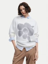 Desigual Bluza Flores 24WWSK33 Écru Regular Fit. Bluzy damskie Desigual, s, bez wzorów, z bawełny, bez ramiączek, bez kaptura. Za 349.99 zł.