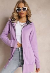 Fioletowa Rozsuwana Bluza z Kapturem Malunani. Fioletowe bluzy damskie Renee, s, bez wzorów, bez ramiączek, z kapturem. Za 89.99 zł.