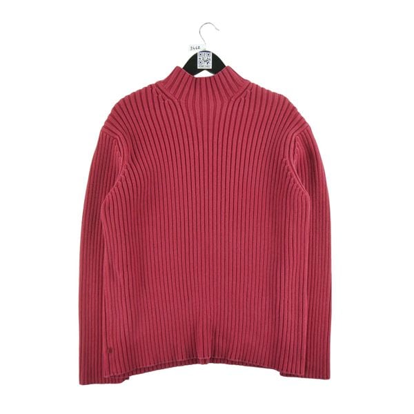 Second life - Damski czerwony sweter - Jak nowy. Czerwone swetry nierozpinane damskie Ralph Lauren, s, bez wzorów, z jeansu, eleganckie, bez kołnierzyka, bez ramiączek. Za 89.42 zł.