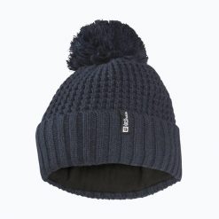Czapka zimowa damska Jack Wolfskin Medley Knit Beanie. Niebieskie czapki damskie Jack Wolfskin, na zimę, bez wzorów, sportowe. Za 149.99 zł.