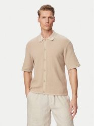 Jack & Jones Koszula Montauk 12293584 Beżowy jasny Relaxed Fit. Brązowe koszule męskie Jack & Jones, l, bez wzorów, z bawełny, bez kołnierzyka, bez ramiączek. Za 169.99 zł.