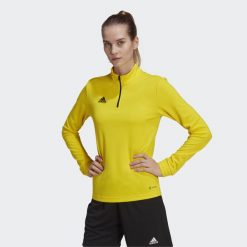 Bluza piłkarska damska Adidas Entrada 22 Training Top. Czarne bluzy damskie Adidas, xs, bez wzorów, sportowe, bez ramiączek, bez kaptura. Za 113.94 zł.