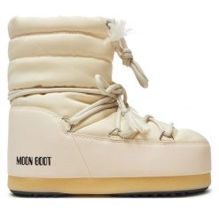Śniegowce Moon Boot. Brązowe śniegowce damskie Moon Boot, z nylonu, bez zapięcia. Za 569.99 zł.