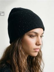 Czapka beanie z domieszką wełny - czarny. Czarne czapki damskie Sinsay, bez wzorów, z wełny. Za 12.99 zł.