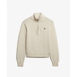 Damski sweter z długim zamkiem Superdry. Białe swetry nierozpinane damskie Superdry, na zimę, bez wzorów, bez kołnierzyka, bez ramiączek. Za 327.70 zł.