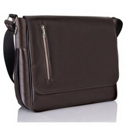 Torba męska Tizano czekoladowa TM16 -E3. Brązowe torby na laptopa damskie TIZANO, bez wzorów, z materiału. Za 170.00 zł.