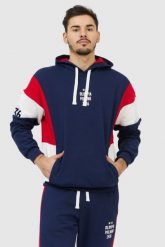 EA7 Granatowa bluza męska Olimpia milano. Niebieskie bluzy męskie EA7 Emporio Armani, m, z aplikacjami, z bawełny, bez kaptura. W wyprzedaży za 379.99 zł.
