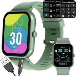 Smartwatch Verk Gumowy Zielony. Zielone zegarki smartwatch Verk, bez wzorów, z gumy. Za 102.04 zł.