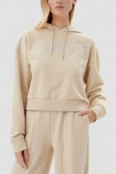 GUESS Beżowa bluza damska z cyrkoniami Primula. Brązowe bluzy damskie Guess, s, z aplikacjami, bez ramiączek, z kapturem. W wyprzedaży za 302.99 zł.
