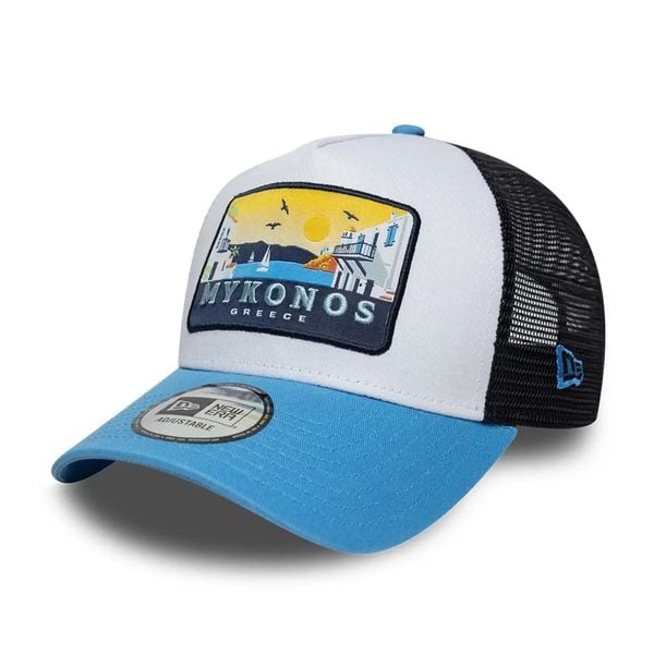 Czapka Trucker New Era NE Location Patch. Niebieskie czapki damskie New Era, z aplikacjami, z bawełny. Za 224.99 zł.