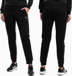 Spodnie damskie Puma Better Essentials czarne 676805 01 M. Czarne spodnie dresowe damskie Puma, bez wzorów, sportowe. Za 178.34 zł.