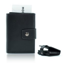 Portfel męski zapinany SW38 BLACK. Czarne portfele męskie bez wzorów. Za 39.90 zł.