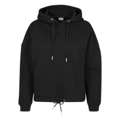 Bluza damska z kapturem Urban Classic kimono. Czarne bluzy damskie Urban Classics, bez wzorów, bez ramiączek, z kapturem. Za 198.50 zł.