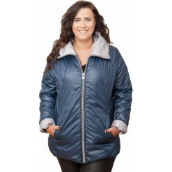 Niebieska, przejściowa kurtka damska duże rozmiary JESIEŃ OVERSIZE PLUS SIZE. Niebieskie kurtki damskie Moda Size Plus Iwanek, na jesień, l, bez wzorów, z materiału, plus size, bez kaptura. Za 199.90 zł.