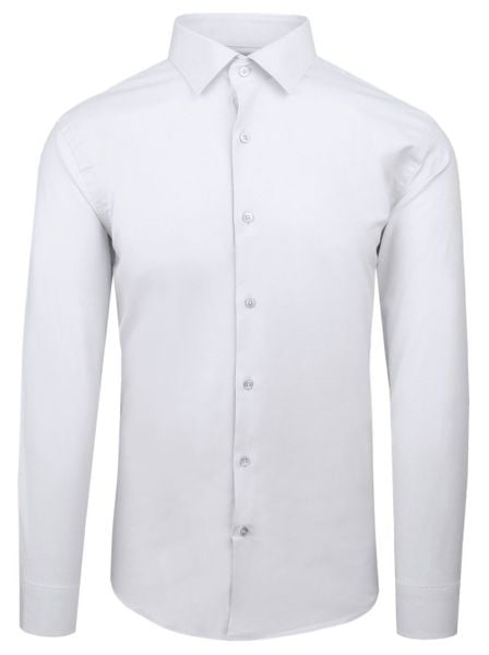 Elegancka Koszula Męska - Victorio - Biała. Białe koszule męskie Victorio, m, bez wzorów, z bawełny, eleganckie, bez kołnierzyka, bez ramiączek. Za 149.00 zł.