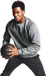 Under Armour Bluza męska Rival Fleece Crew szara r. S (1357096 012). Szare bluzy męskie Under Armour, m, bez wzorów, bez ramiączek, bez kaptura. Za 195.63 zł.