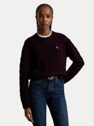 Polo Ralph Lauren Sweter 211A91216013 Fioletowy Straight Fit. Fioletowe swetry nierozpinane damskie Polo Ralph Lauren, xxl, bez wzorów, z wełny, bez kołnierzyka, bez ramiączek. Za 1,199.00 zł.