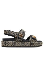 Tory Burch Sandały 155154 Granatowy. Niebieskie sandały damskie Tory Burch, bez wzorów, z materiału, bez obcasa, na płaskiej podeszwie, bez zapięcia. Za 1,589.00 zł.