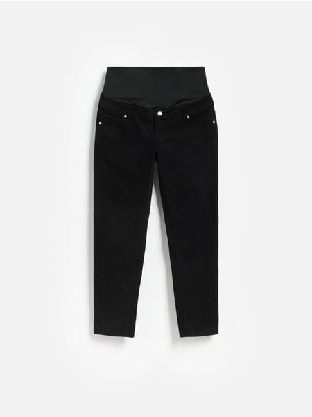 Jeansy mom fit - czarny. Czarne jeansy damskie Reserved, bez wzorów, z bawełny. Za 159.99 zł.
