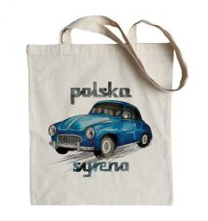 Syrena — torba (Rodzaj nadruku: Syrena). Niebieskie torby podróżne damskie nikiniki, bez wzorów, z bawełny, na ramię, duże. Za 29.00 zł.