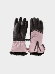 4F Rękawice narciarskie PrimaLoft Gold damskie - beżowe XL. Brązowe rękawiczki damskie 4F, bez wzorów, ze skóry. W wyprzedaży za 39.99 zł.