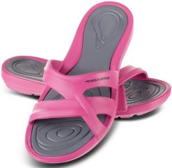 Klapki basenowe damskie PANAMA. Niebieskie klapki damskie Aqua-Speed, bez wzorów, z materiału, bez obcasa, bez zapięcia. Za 63.90 zł.
