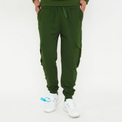 Spodnie sportowe F CARGO ciemnozielone. Zielone buty sportowe męskie Legea, bez wzorów, z bawełny, bez zapięcia, na fitness i siłownię. W wyprzedaży za 108.00 zł.