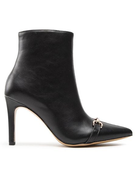 DeeZee Botki ZALMM220171 Czarny. Czarne botki damskie DeeZee, bez wzorów, ze skóry, bez obcasa, na szpilce, bez zapięcia. Za 219.99 zł.