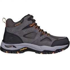 Buty trekkingowe męskie Skechers Arch Fit Dawson Millard. Szare buty zimowe męskie Skechers, bez wzorów, z materiału, za kostkę, bez obcasa, bez zapięcia. Za 528.00 zł.