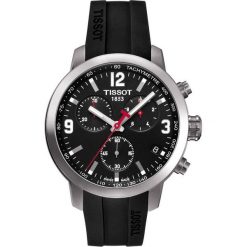 PROMOCJA ZEGAREK TISSOT T -SPORT T055.417.17.057.00. Czarne zegarki męskie TISSOT, bez wzorów, ze stali. W wyprzedaży za 1,716.00 zł.