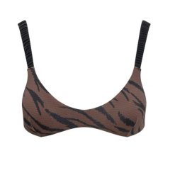 Góra od bikini Sundek Bralette Top. Brązowe stroje kąpielowe damskie SUNDEK, m, bez wzorów, z elastanu. Za 155.00 zł.