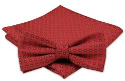 Modna Mucha Męska - Alties - Czerwona w Groszki. Czerwone krawaty i muchy Alties, bez wzorów, eleganckie. Za 54.00 zł.