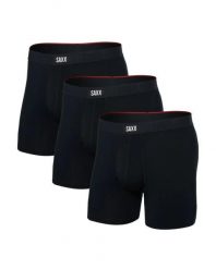 Bokserki męskie - Vibe Xtra Soft Comfort 3-pak - Czarny. Czarne bokserki męskie Saxx, bez wzorów, z materiału. Za 398.40 zł.