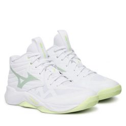 Buty halowe Mizuno. Białe obuwie sportowe damskie Mizuno, bez wzorów, bez zapięcia, mizuno wave. Za 489.99 zł.