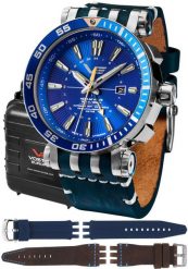Zegarek męski Vostok Europe NH34-575A716LBL niebieski. Niebieskie zegarki męskie Vostok Europe, bez wzorów. Za 6,732.41 zł.
