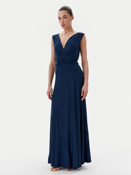 Rinascimento Sukienka wieczorowa CFC0122393003 Granatowy Regular Fit. Niebieskie sukienki damskie Rinascimento, xs, bez wzorów, z syntetyku, wizytowe, bez kołnierzyka, bez ramiączek. Za 379.99 zł.