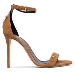 Sandały Elisabetta Franchi. Brązowe sandały damskie Elisabetta Franchi, bez wzorów, bez obcasa, na szpilce, bez zapięcia. Za 2,439.00 zł.