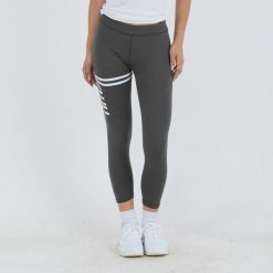 Legginsy treningowe Capri Keeps. Szare legginsy damskie ELPLAYER, bez wzorów, z jersey. Za 64.00 zł.