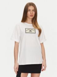 Elisabetta Franchi T-Shirt MA-035-51E2-V170 Biały Regular Fit. Białe t-shirty damskie Elisabetta Franchi, bez wzorów, z bawełny, bez kołnierzyka, bez ramiączek. Za 399.99 zł.
