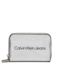 Calvin Klein Jeans Portfel Sculpted Med Zip Around Mono S K60K611863 Srebrny. Szare portfele damskie Calvin Klein Jeans, z jeansu. Za 289.99 zł.