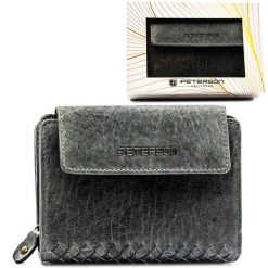 Portfel skórzany Peterson PTN WD2-VLCN szary. Szare portfele damskie Peterson, ze skóry. Za 125.99 zł.