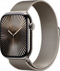 Smartwatch Apple Watch 10 GPS + Cellular 46mm Natural Titanium Milanese Loop M/L Szary (MWYC3ET/A). Szare zegarki smartwatch Apple, bez wzorów. Za 3,849.00 zł.