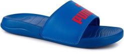 Klapki sportowe damskie na basen niebieskie PUMA POPCAT. Czerwone klapki damskie Puma, na lato, bez wzorów, z gumy, sportowe, bez obcasa, bez zapięcia. Za 59.00 zł.