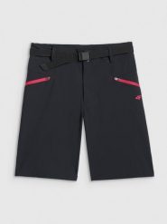 4F Spodenki trekkingowe szybkoschnące damskie - czarne XS. Czarne szorty damskie 4F, bez wzorów, ze skóry, wizytowe, z podwyższonym stanem. Za 179.99 zł.