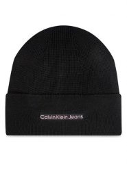 Calvin Klein Czapka Inst Embro K60K612651 Czarny. Czarne czapki damskie Calvin Klein, na zimę, bez wzorów, z bawełny. Za 179.99 zł.