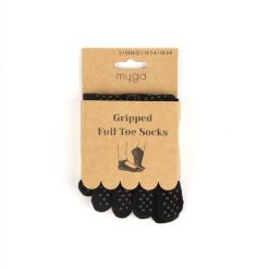 Antypoślizgowe skarpetki z palcami do jogi myga Yoga Toe Socks. Czarne skarpetki damskie MYGA, bez wzorów. Za 69.99 zł.