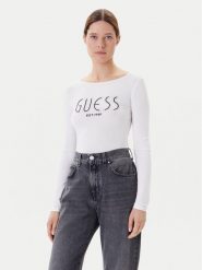 Guess Body W5YP05 K68D2 Biały Slim Fit. Białe body Guess, z aplikacjami, z wiskozy. Za 139.99 zł.