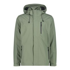 Kurtka wodoodporna CMP. Zielone kurtki męskie CMP, s, bez wzorów, z materiału, z kapturem. Za 338.90 zł.